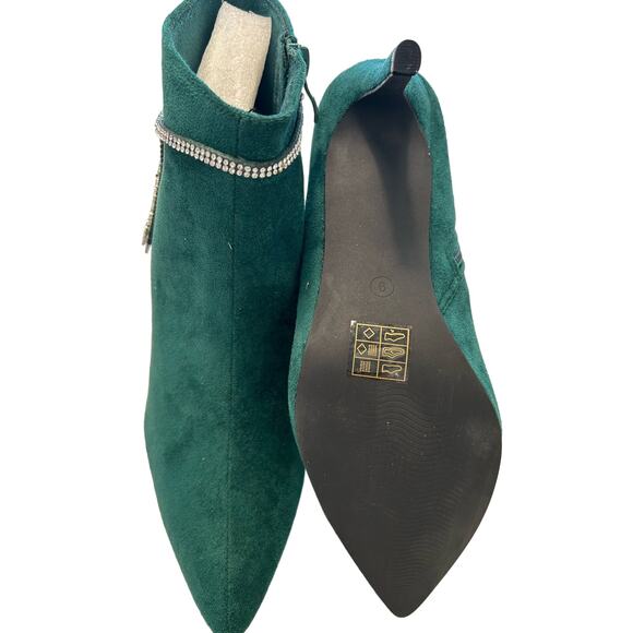 Allegra K Women's Bling Rhinestone Pointed Toe Stiletto Ankle Boots Size 9 - Picture 7 of 12